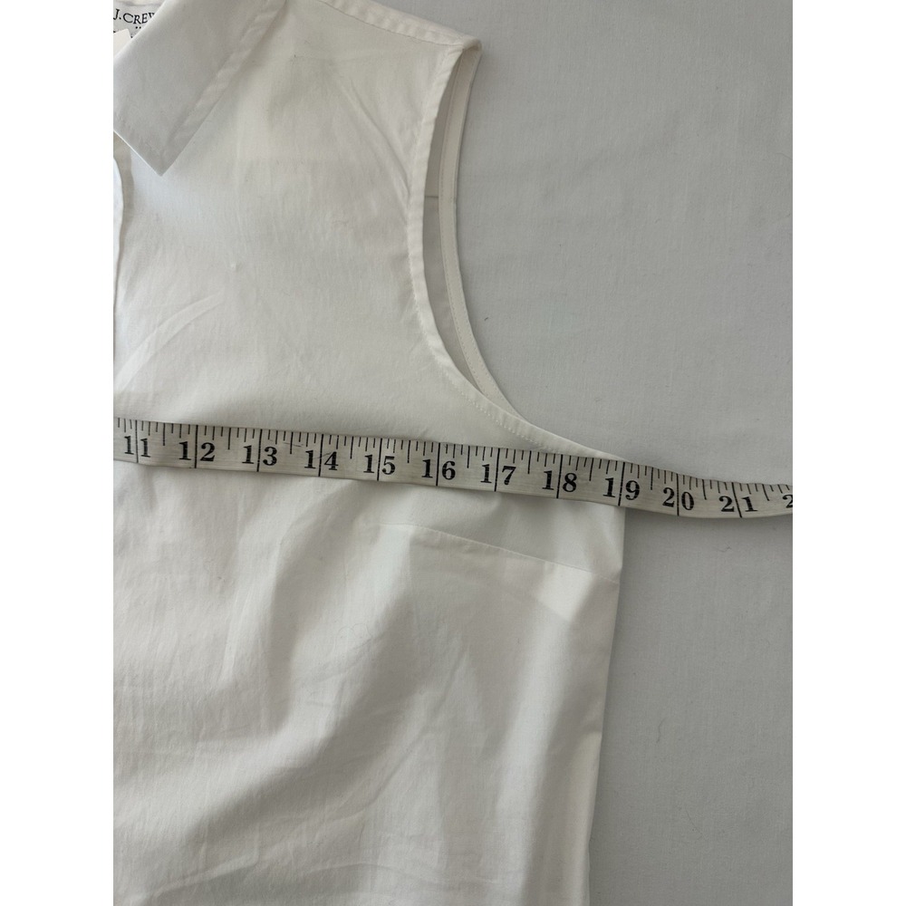 New J Crew‎ Factory Petite Lg  White Sleeveless Shirt Core Basic Casual Office - Picture 6 of 7